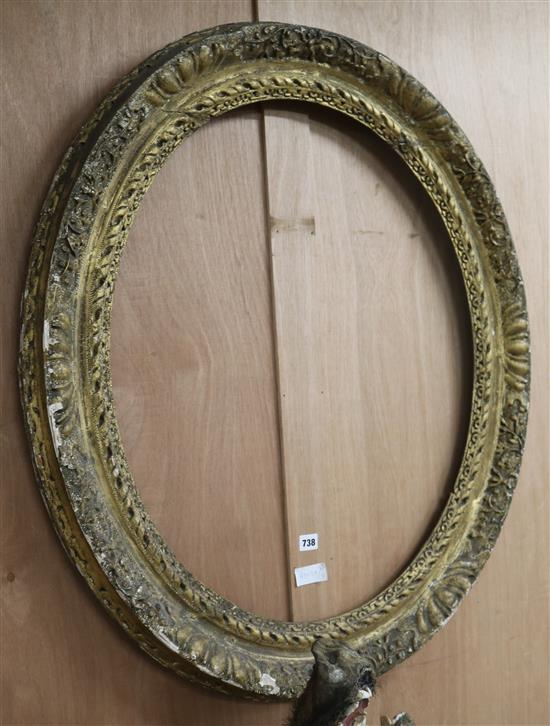 A circular gilt painted frame W.80cm